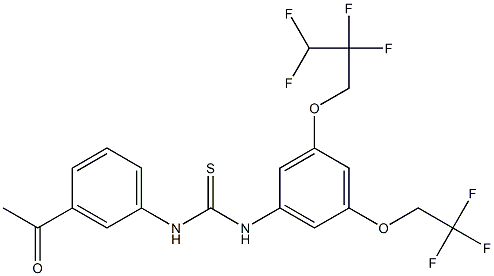 1-(3-acetylphenyl)-3-[3-(2,2,3,3-tetrafluoropropoxy)-5-(2,2,2-trifluoroethoxy)phenyl]thiourea 结构式