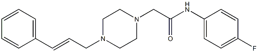 N-(4-fluorophenyl)-2-[4-[(E)-3-phenylprop-2-enyl]piperazin-1-yl]acetamide 结构式