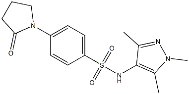 4-(2-oxopyrrolidin-1-yl)-N-(1,3,5-trimethylpyrazol-4-yl)benzenesulfonamide 结构式