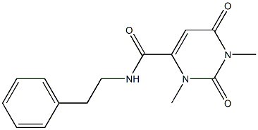 1,3-dimethyl-2,6-dioxo-N-(2-phenylethyl)pyrimidine-4-carboxamide 结构式