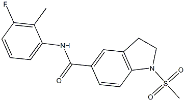 N-(3-fluoro-2-methylphenyl)-1-methylsulfonyl-2,3-dihydroindole-5-carboxamide 结构式