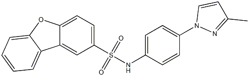 N-[4-(3-methylpyrazol-1-yl)phenyl]dibenzofuran-2-sulfonamide 结构式