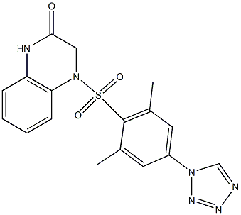 4-[2,6-dimethyl-4-(tetrazol-1-yl)phenyl]sulfonyl-1,3-dihydroquinoxalin-2-one 结构式