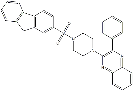 2-[4-(9H-fluoren-2-ylsulfonyl)piperazin-1-yl]-3-phenylquinoxaline 结构式