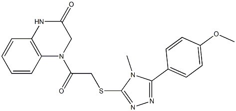 4-[2-[[5-(4-methoxyphenyl)-4-methyl-1,2,4-triazol-3-yl]sulfanyl]acetyl]-1,3-dihydroquinoxalin-2-one 结构式