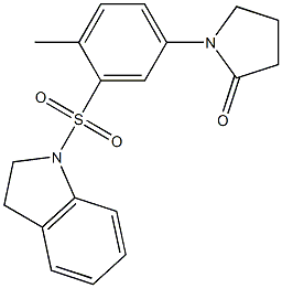 1-[3-(2,3-dihydroindol-1-ylsulfonyl)-4-methylphenyl]pyrrolidin-2-one 结构式