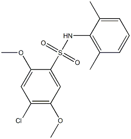 4-chloro-N-(2,6-dimethylphenyl)-2,5-dimethoxybenzenesulfonamide 结构式