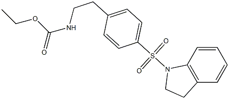 ethyl N-[2-[4-(2,3-dihydroindol-1-ylsulfonyl)phenyl]ethyl]carbamate 结构式