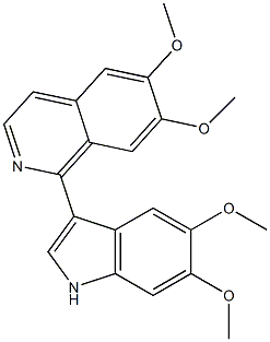 1-(5,6-dimethoxy-1H-indol-3-yl)-6,7-dimethoxyisoquinoline 结构式