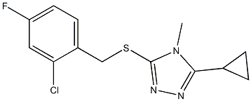 3-[(2-chloro-4-fluorophenyl)methylsulfanyl]-5-cyclopropyl-4-methyl-1,2,4-triazole 结构式