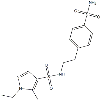 1-ethyl-5-methyl-N-[2-(4-sulfamoylphenyl)ethyl]pyrazole-4-sulfonamide 结构式