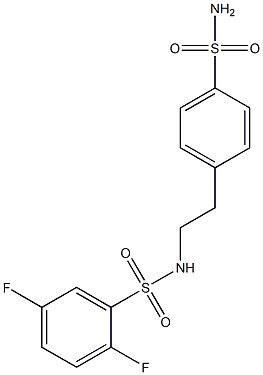 2,5-difluoro-N-[2-(4-sulfamoylphenyl)ethyl]benzenesulfonamide 结构式