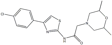 N-[4-(4-chlorophenyl)-1,3-thiazol-2-yl]-2-(2,6-dimethylmorpholin-4-yl)acetamide 结构式