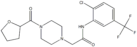 N-[2-chloro-5-(trifluoromethyl)phenyl]-2-[4-(oxolane-2-carbonyl)piperazin-1-yl]acetamide 结构式