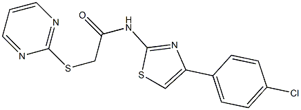 N-[4-(4-chlorophenyl)-1,3-thiazol-2-yl]-2-pyrimidin-2-ylsulfanylacetamide 结构式