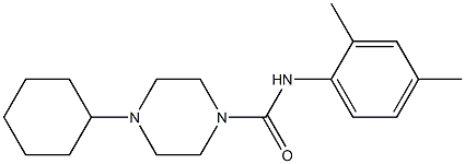 4-cyclohexyl-N-(2,4-dimethylphenyl)piperazine-1-carboxamide 结构式