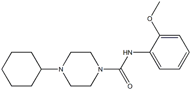 4-cyclohexyl-N-(2-methoxyphenyl)piperazine-1-carboxamide 结构式