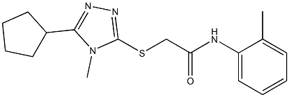 2-[(5-cyclopentyl-4-methyl-1,2,4-triazol-3-yl)sulfanyl]-N-(2-methylphenyl)acetamide 结构式