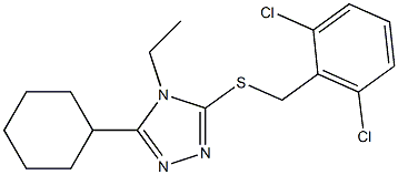 3-cyclohexyl-5-[(2,6-dichlorophenyl)methylsulfanyl]-4-ethyl-1,2,4-triazole 结构式