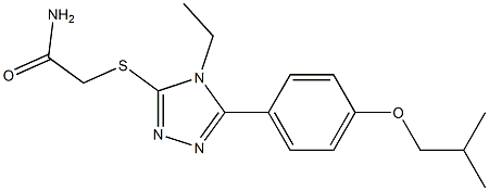 2-[[4-ethyl-5-[4-(2-methylpropoxy)phenyl]-1,2,4-triazol-3-yl]sulfanyl]acetamide 结构式