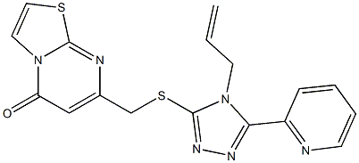 7-[(4-prop-2-enyl-5-pyridin-2-yl-1,2,4-triazol-3-yl)sulfanylmethyl]-[1,3]thiazolo[3,2-a]pyrimidin-5-one 结构式