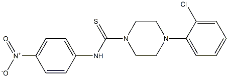 4-(2-chlorophenyl)-N-(4-nitrophenyl)piperazine-1-carbothioamide 结构式