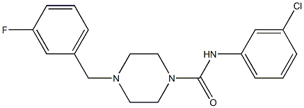 N-(3-chlorophenyl)-4-[(3-fluorophenyl)methyl]piperazine-1-carboxamide 结构式