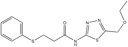 N-[5-(ethoxymethyl)-1,3,4-thiadiazol-2-yl]-3-phenylsulfanylpropanamide 结构式