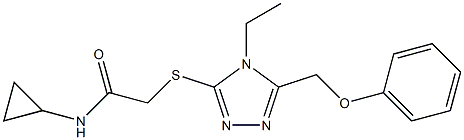 N-cyclopropyl-2-[[4-ethyl-5-(phenoxymethyl)-1,2,4-triazol-3-yl]sulfanyl]acetamide 结构式