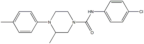 N-(4-chlorophenyl)-3-methyl-4-(4-methylphenyl)piperazine-1-carboxamide 结构式