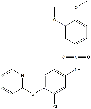 N-(3-chloro-4-pyridin-2-ylsulfanylphenyl)-3,4-dimethoxybenzenesulfonamide 结构式