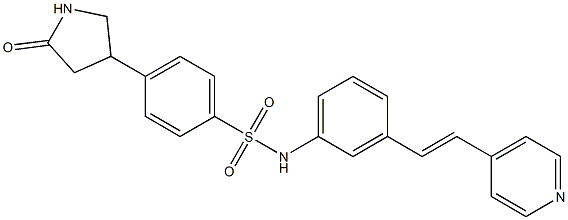 4-(5-oxopyrrolidin-3-yl)-N-[3-[(E)-2-pyridin-4-ylethenyl]phenyl]benzenesulfonamide 结构式