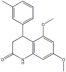 5,7-dimethoxy-4-(3-methylphenyl)-3,4-dihydro-1H-quinolin-2-one 结构式