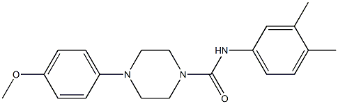 N-(3,4-dimethylphenyl)-4-(4-methoxyphenyl)piperazine-1-carboxamide 结构式
