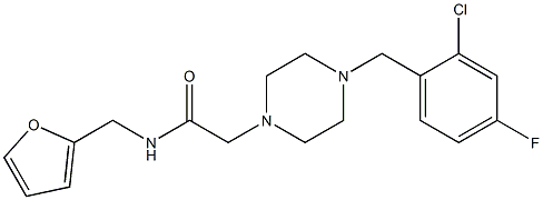 2-[4-[(2-chloro-4-fluorophenyl)methyl]piperazin-1-yl]-N-(furan-2-ylmethyl)acetamide 结构式