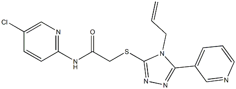 N-(5-chloropyridin-2-yl)-2-[(4-prop-2-enyl-5-pyridin-3-yl-1,2,4-triazol-3-yl)sulfanyl]acetamide 结构式