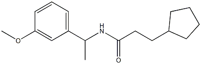 3-cyclopentyl-N-[1-(3-methoxyphenyl)ethyl]propanamide 结构式