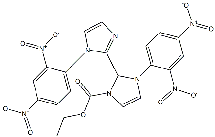 ethyl 3-(2,4-dinitrophenyl)-2-[1-(2,4-dinitrophenyl)imidazol-2-yl]-2H-imidazole-1-carboxylate 结构式