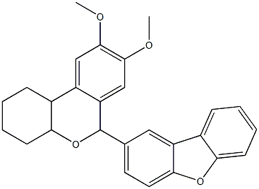 6-dibenzofuran-2-yl-8,9-dimethoxy-2,3,4,4a,6,10b-hexahydro-1H-benzo[c]chromene 结构式