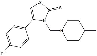 4-(4-fluorophenyl)-3-[(4-methylpiperidin-1-yl)methyl]-1,3-thiazole-2-thione 结构式