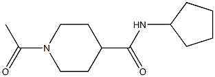 1-acetyl-N-cyclopentylpiperidine-4-carboxamide 结构式