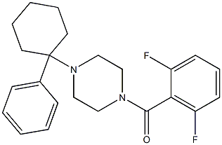 (2,6-difluorophenyl)-[4-(1-phenylcyclohexyl)piperazin-1-yl]methanone 结构式