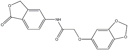 2-(1,3-benzodioxol-5-yloxy)-N-(1-oxo-3H-2-benzofuran-5-yl)acetamide 结构式