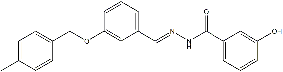 3-hydroxy-N-[(E)-[3-[(4-methylphenyl)methoxy]phenyl]methylideneamino]benzamide 结构式