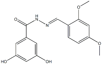 N-[(E)-(2,4-dimethoxyphenyl)methylideneamino]-3,5-dihydroxybenzamide 结构式