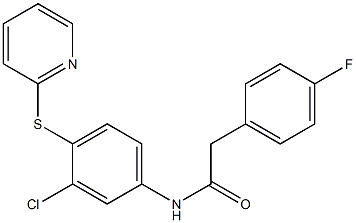 N-(3-chloro-4-pyridin-2-ylsulfanylphenyl)-2-(4-fluorophenyl)acetamide 结构式