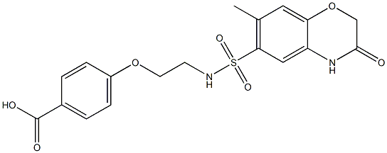 4-[2-[(7-methyl-3-oxo-4H-1,4-benzoxazin-6-yl)sulfonylamino]ethoxy]benzoic acid 结构式