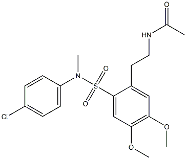 N-[2-[2-[(4-chlorophenyl)methylsulfamoyl]-4,5-dimethoxyphenyl]ethyl]acetamide 结构式