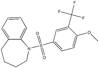 1-[4-methoxy-3-(trifluoromethyl)phenyl]sulfonyl-2,3,4,5-tetrahydro-1-benzazepine 结构式