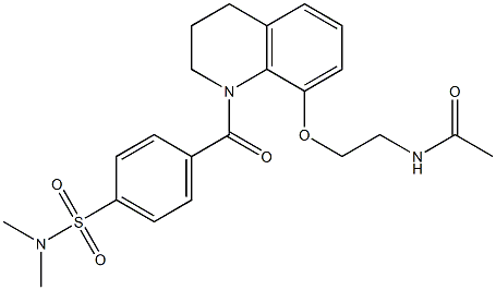 N-[2-[[1-[4-(dimethylsulfamoyl)benzoyl]-3,4-dihydro-2H-quinolin-8-yl]oxy]ethyl]acetamide 结构式